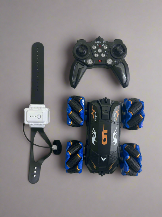 RC Stunt Car with Lights Music 360 Degree Flips Sidesway Double Sided Remote Control Car Toys for Kids