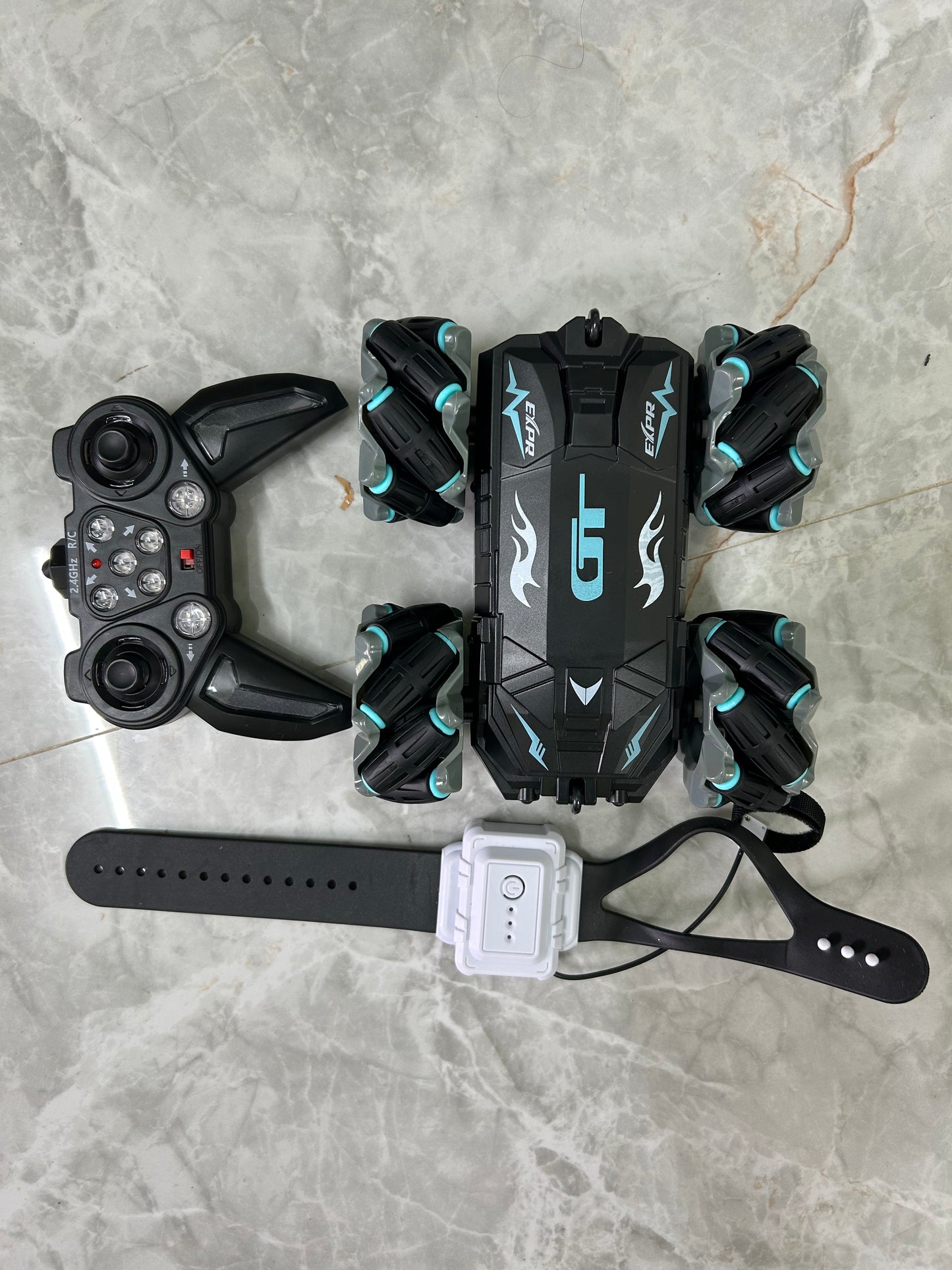 RC Stunt Car with Lights Music 360 Degree Flips Sidesway Double Sided Remote Control Car Toys for Kids