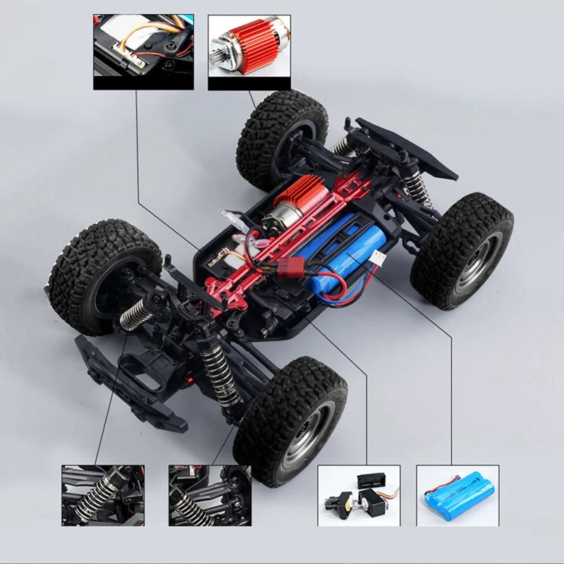 GANTRY 2.4G 40km High-speed 4-wheel Drive Vehicle W/ Lights Off-road RC Car 1/16 Scale Remote Control Car RC Truck SCY 16103