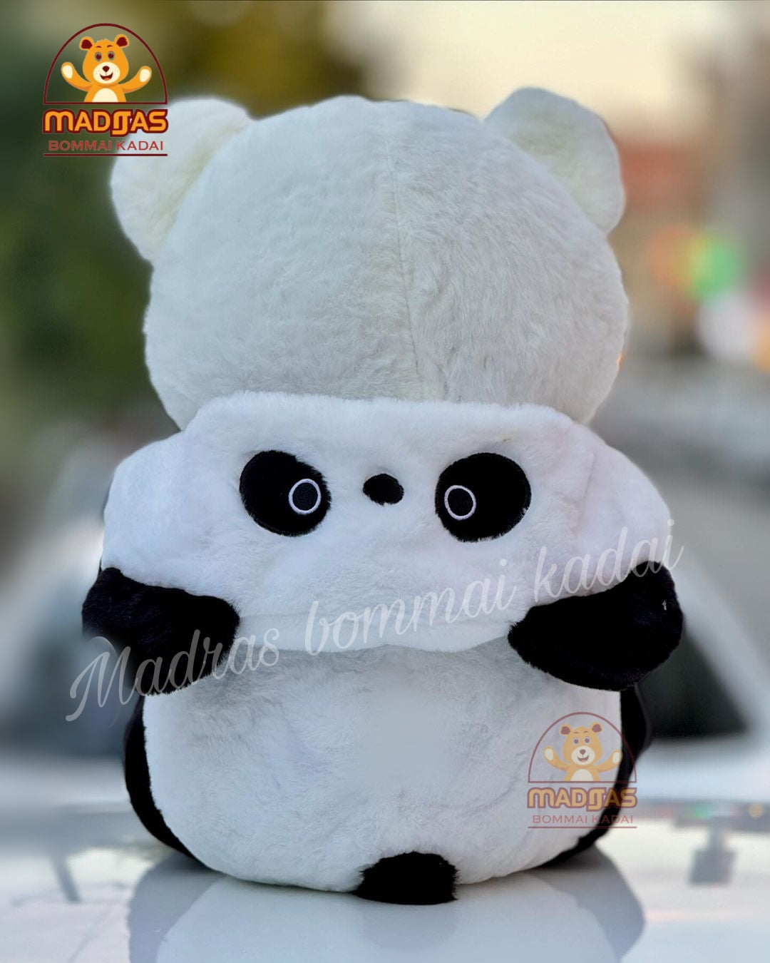 Black white panda hoodie teddy bear
