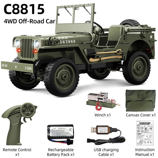 JJRC C8815 1:10 4WD Willys Military RC Jeep