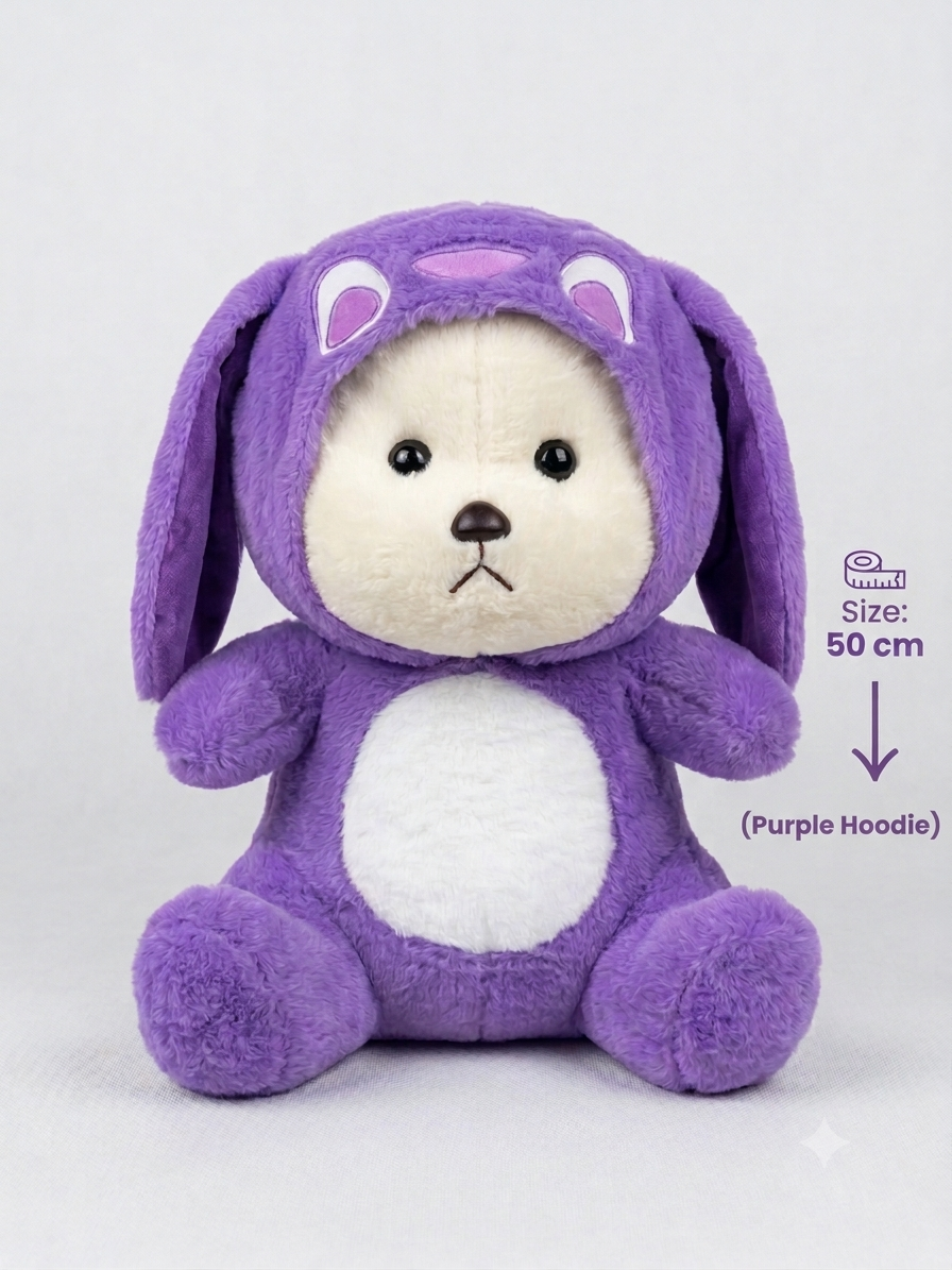 Purple hoodie teddy