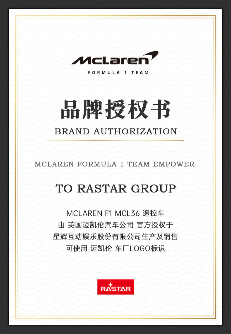 Mclaren F1 Official Licensed Rastar RC Car