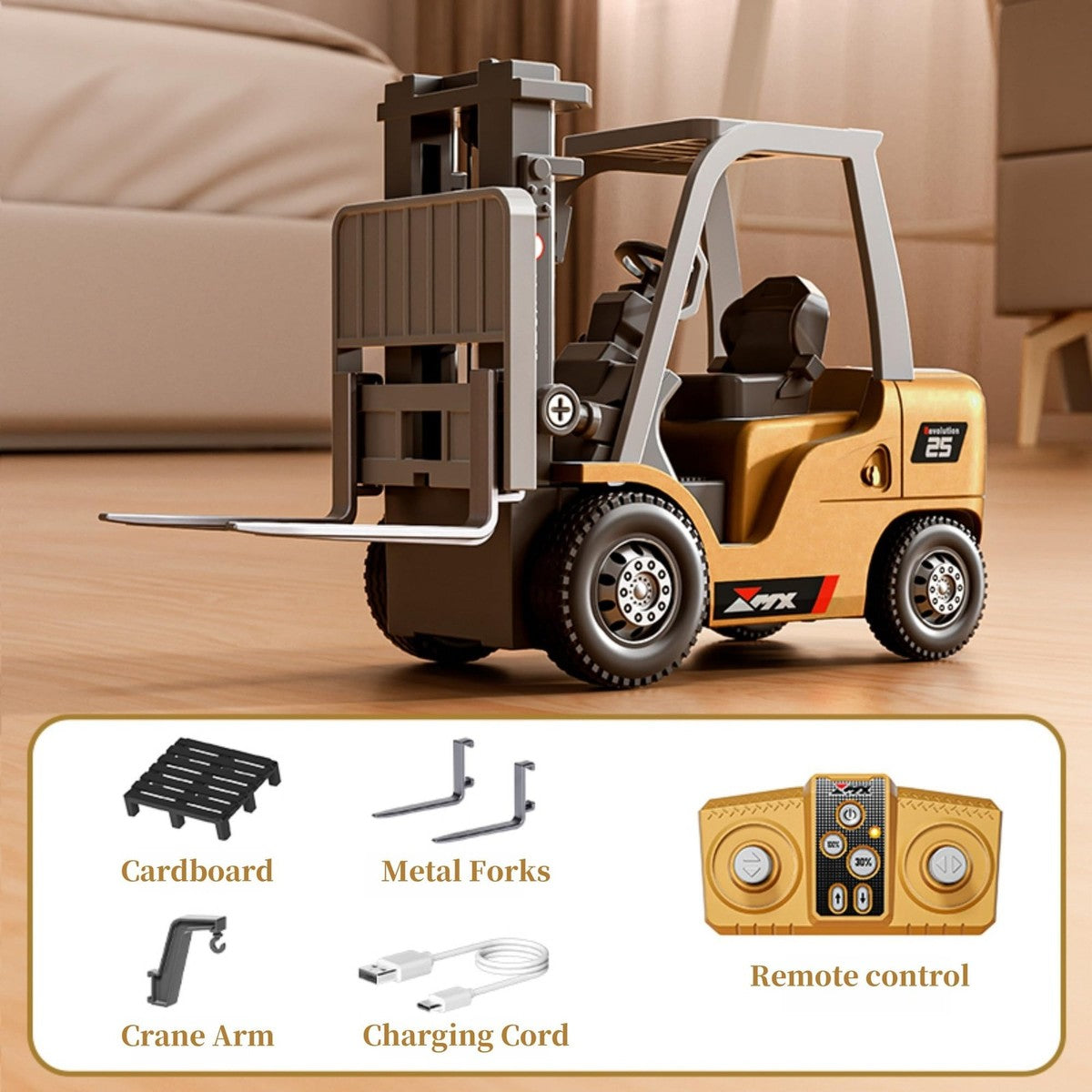 1/64 RC Forklift Toy 7 Channel 2 Mode Mini Remote Control