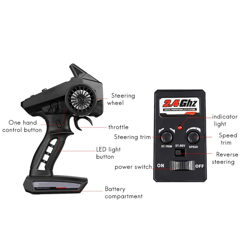 GANTRY 2.4G 40km High-speed 4-wheel Drive Vehicle W/ Lights Off-road RC Car 1/16 Scale Remote Control Car RC Truck SCY 16103