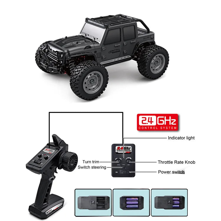 GANTRY 2.4G 40km High-speed 4-wheel Drive Vehicle W/ Lights Off-road RC Car 1/16 Scale Remote Control Car RC Truck SCY 16103
