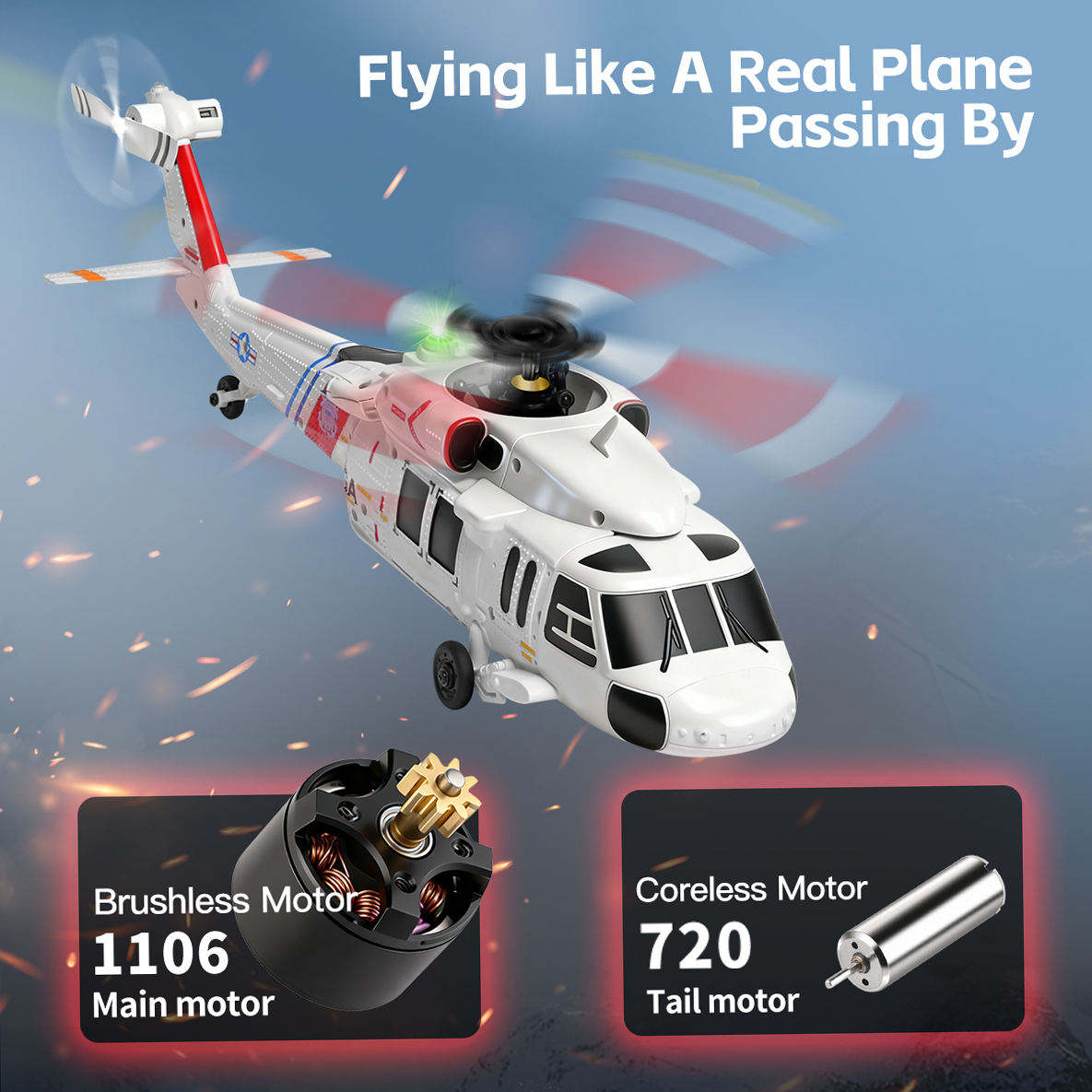 WLtoys K270 Black Hawk RC Helicopter – 4CH Brushless Optical Flow RTF
