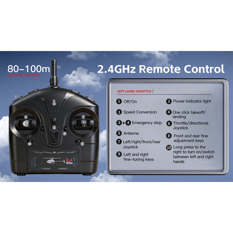 WLtoys K270 Black Hawk RC Helicopter – 4CH Brushless Optical Flow RTF