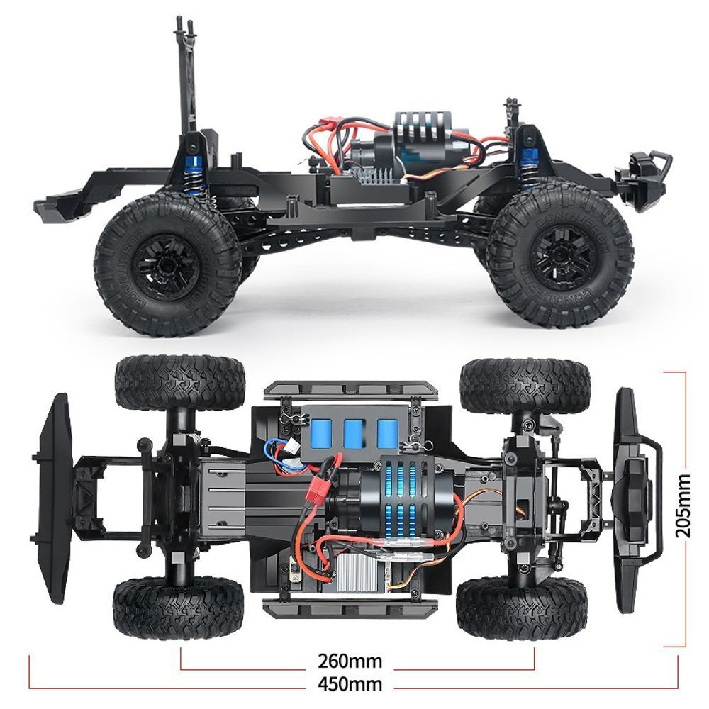 Hobby Grade   RC Cars Remote Control Truck RC Rock Crawler 1:16 2.4G 4WD RTR All Terrain Hobby Off Road Truck Racing Vehicle with LED Lights